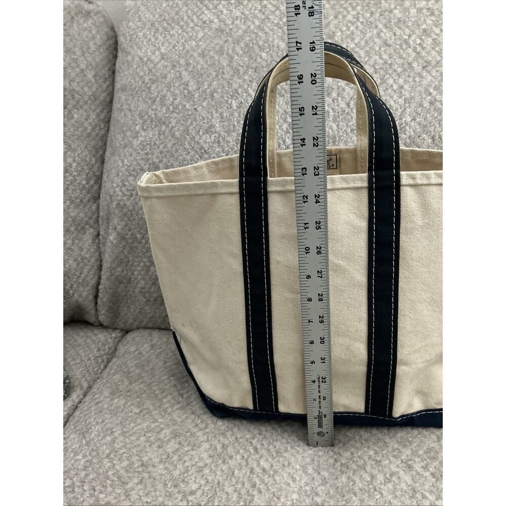 Vintage LL Bean Boat and Tote Bag Blue Canvas Large Stiff 70s 80s USA Freeport - Picture 10 of 11